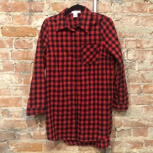 Vici buffalo plaid long shirt with elbow pads